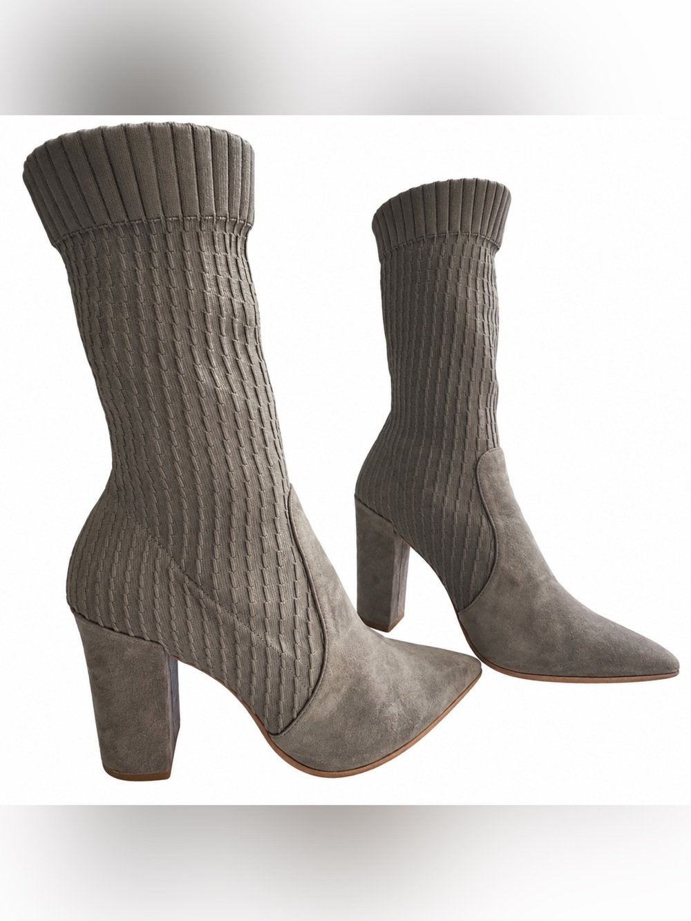 Dolce Vita Smokey Grey Sock Heeled Booties